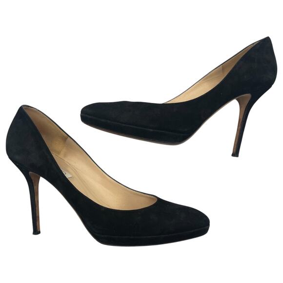 Jimmy Choo Aimee Suede Platform Pumps Heels Black Sz 11 - Picture 9 of 10